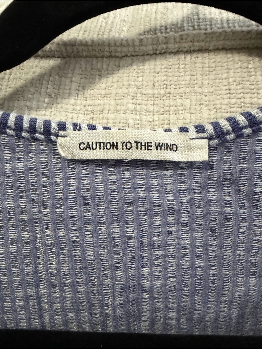 Caution To The Wind Blue Striped Wrap Midi Dress - Picture 5 of 5